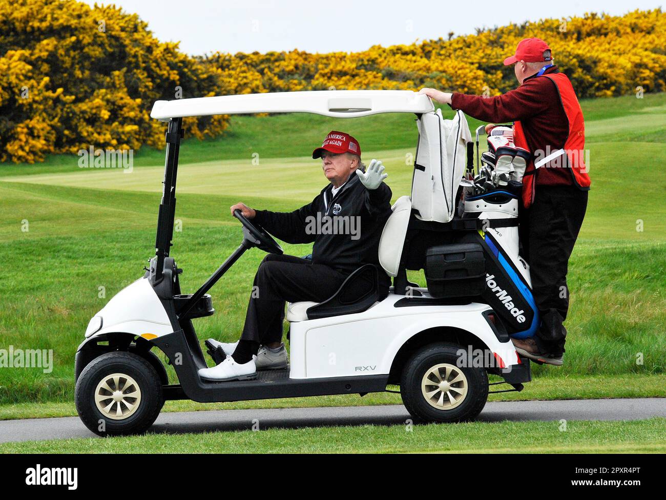 Turnberry, Ayrshire, Scotland, UK. 2nd May, 2023. Ex President Donald Trump visits Trump Turnberry for a round of golf on 02/05/23 Credit: CDG/Alamy Live News Stock Photo