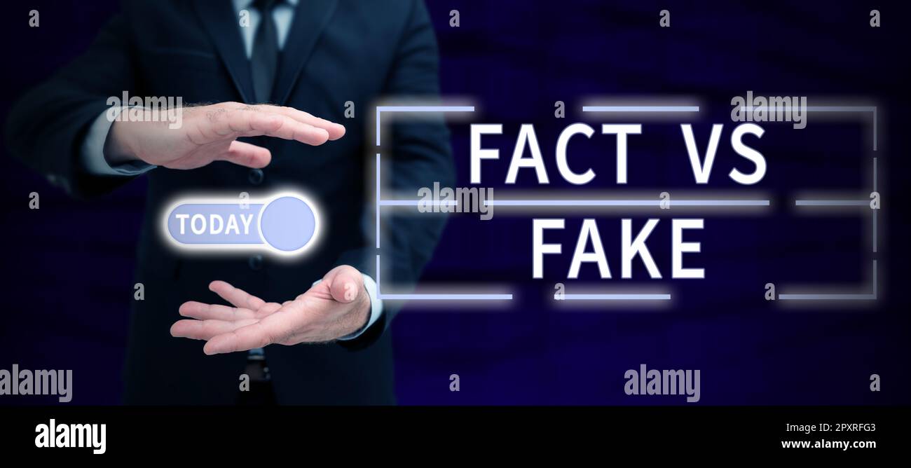 Conceptual display Fact Vs Fake, Word Written on Is it true or is false ...