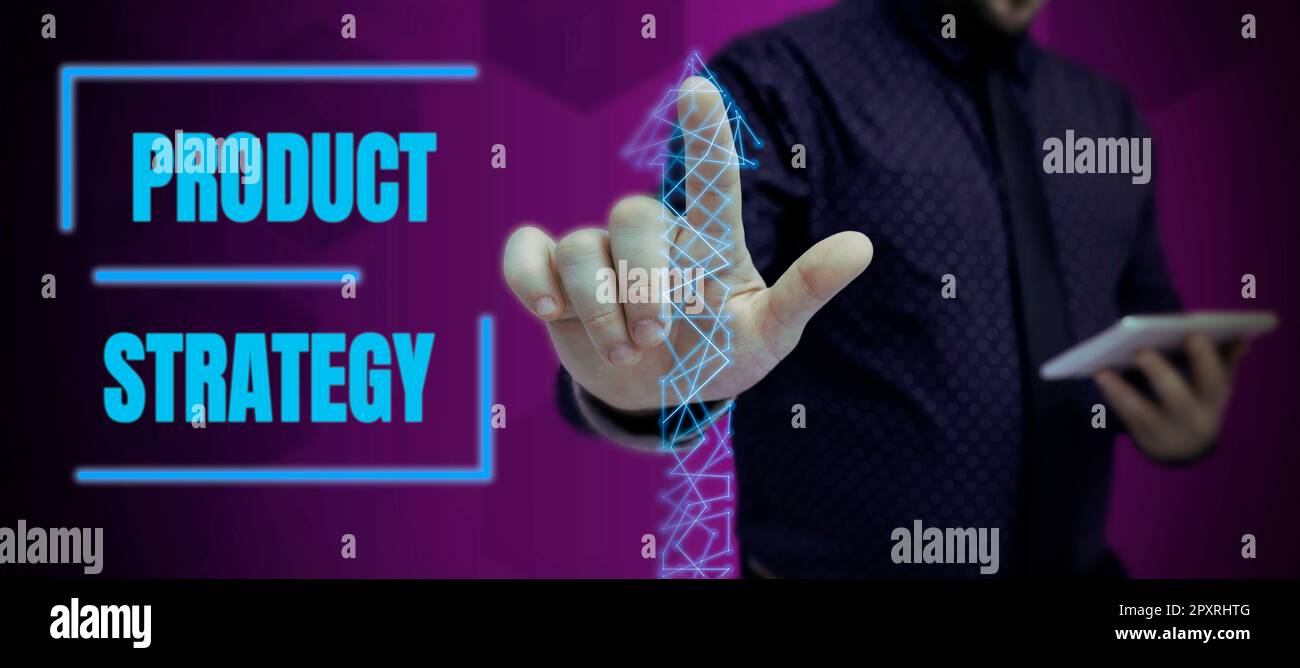 Text showing inspiration Product Strategy, Business approach long term