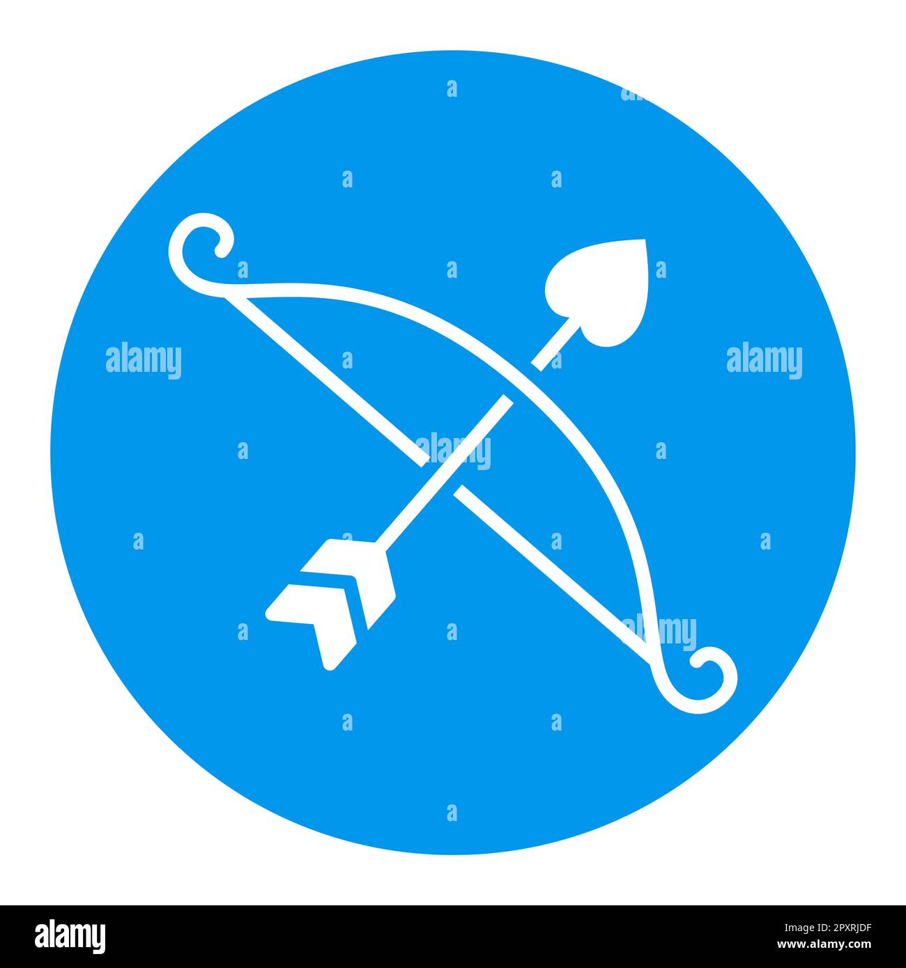Cupid bow and arrow glyph icon. Valentine day symbol. Vector