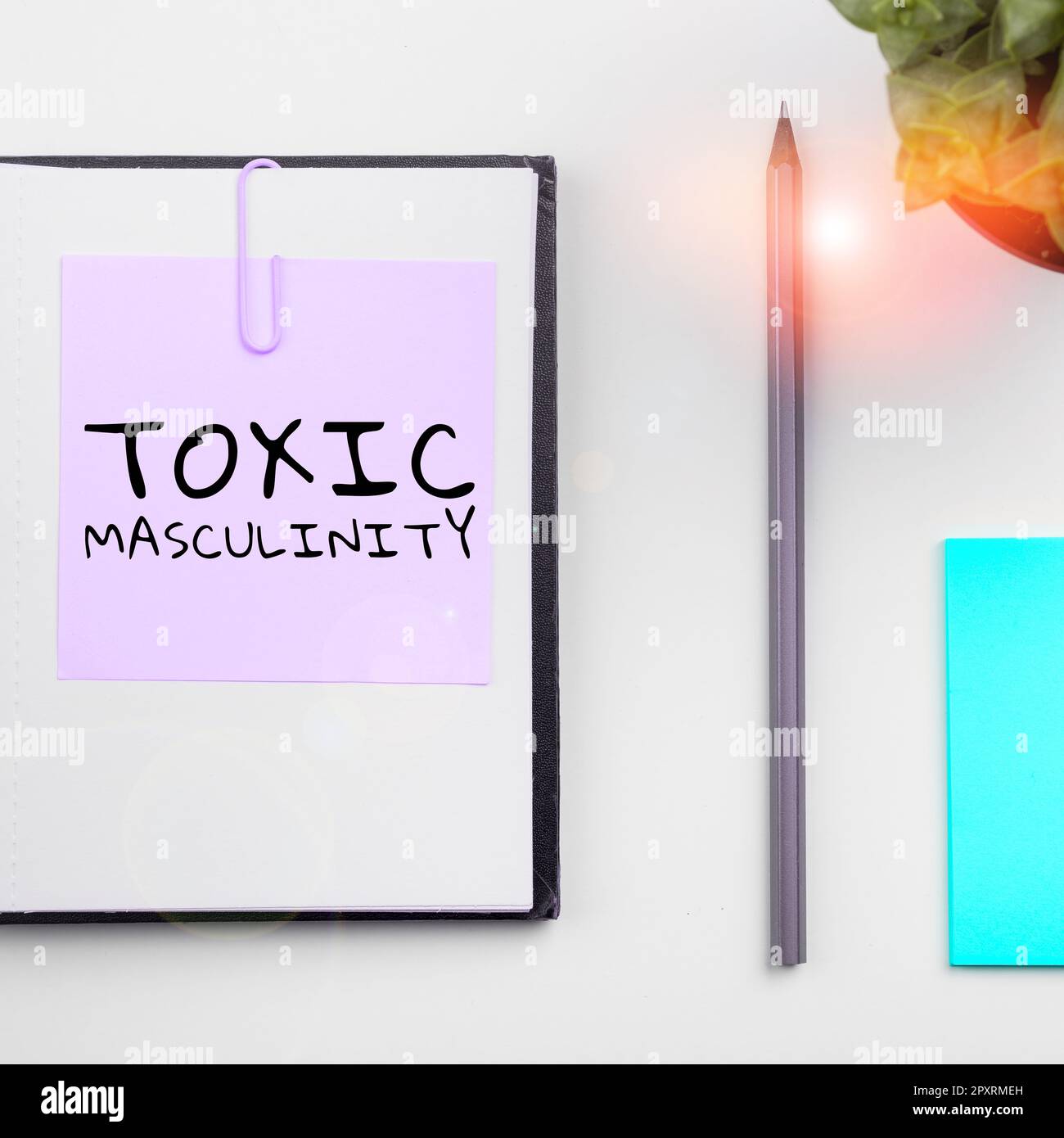 Text caption presenting Toxic Masculinity, Conceptual photo describes ...