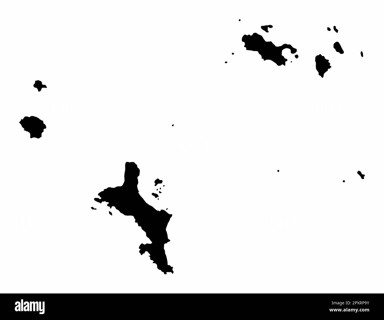 Seychelles map silhouette isolated on white background Stock Vector