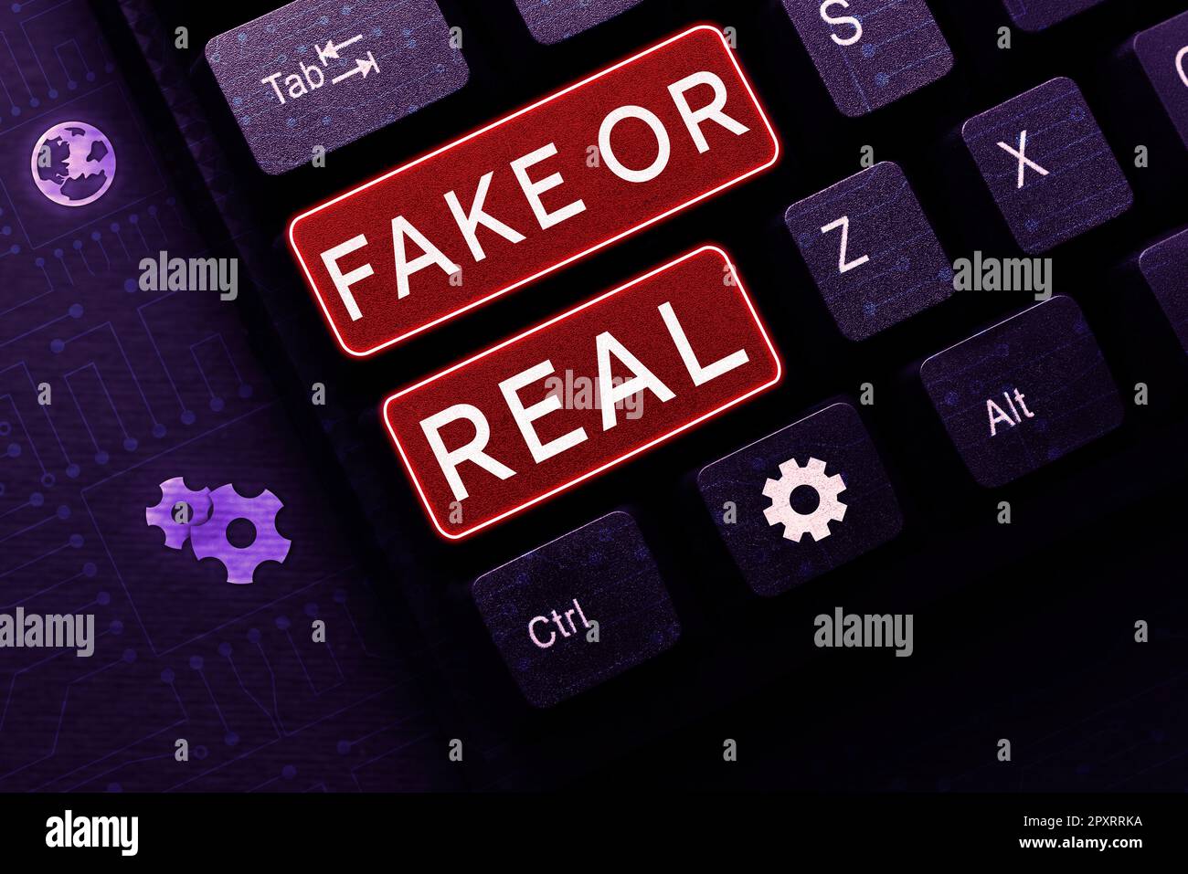 Hand writing sign Fake Or Real, Concept meaning difference between