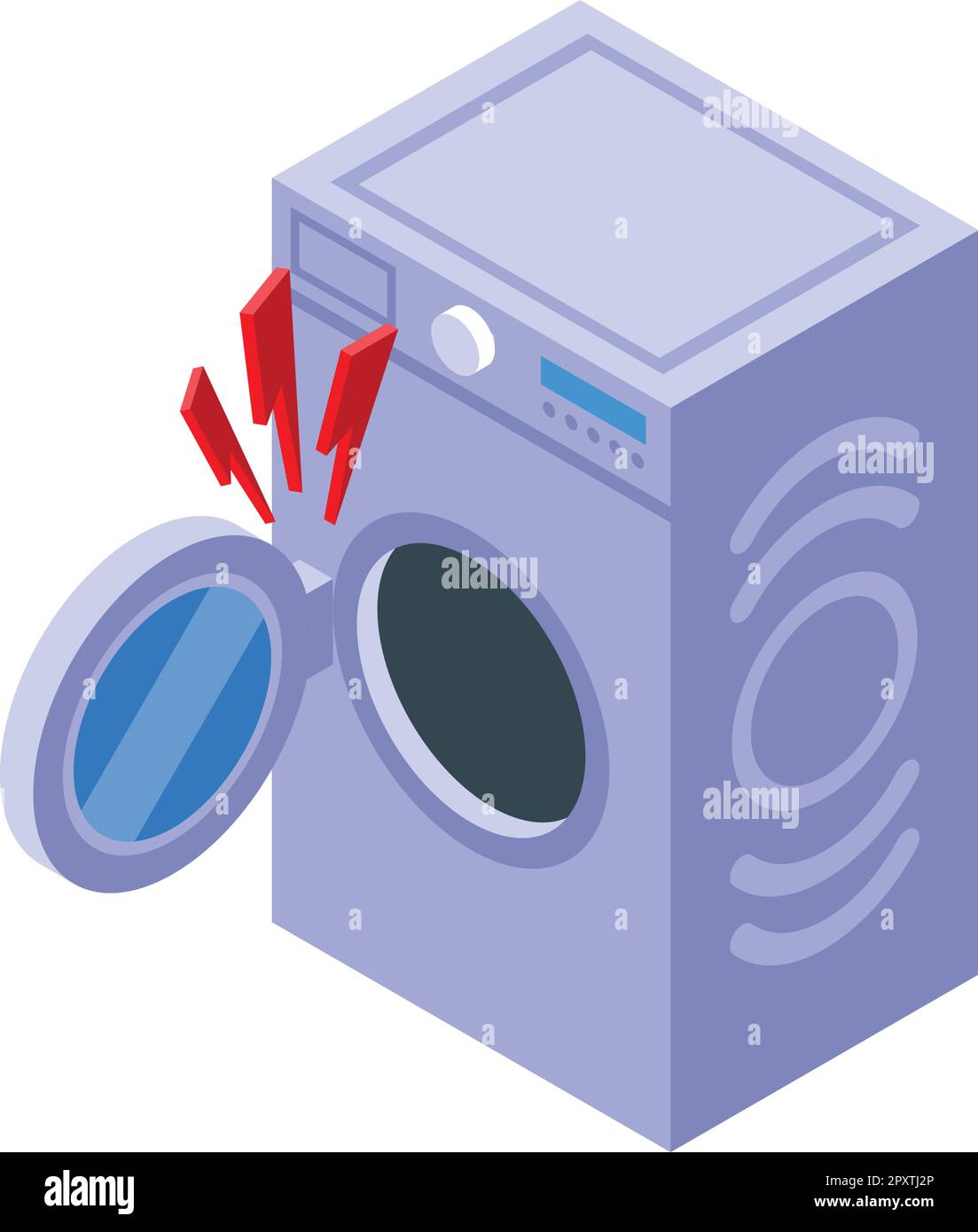 Broken wash machine icon isometric vector. Job tool. Home work Stock Vector