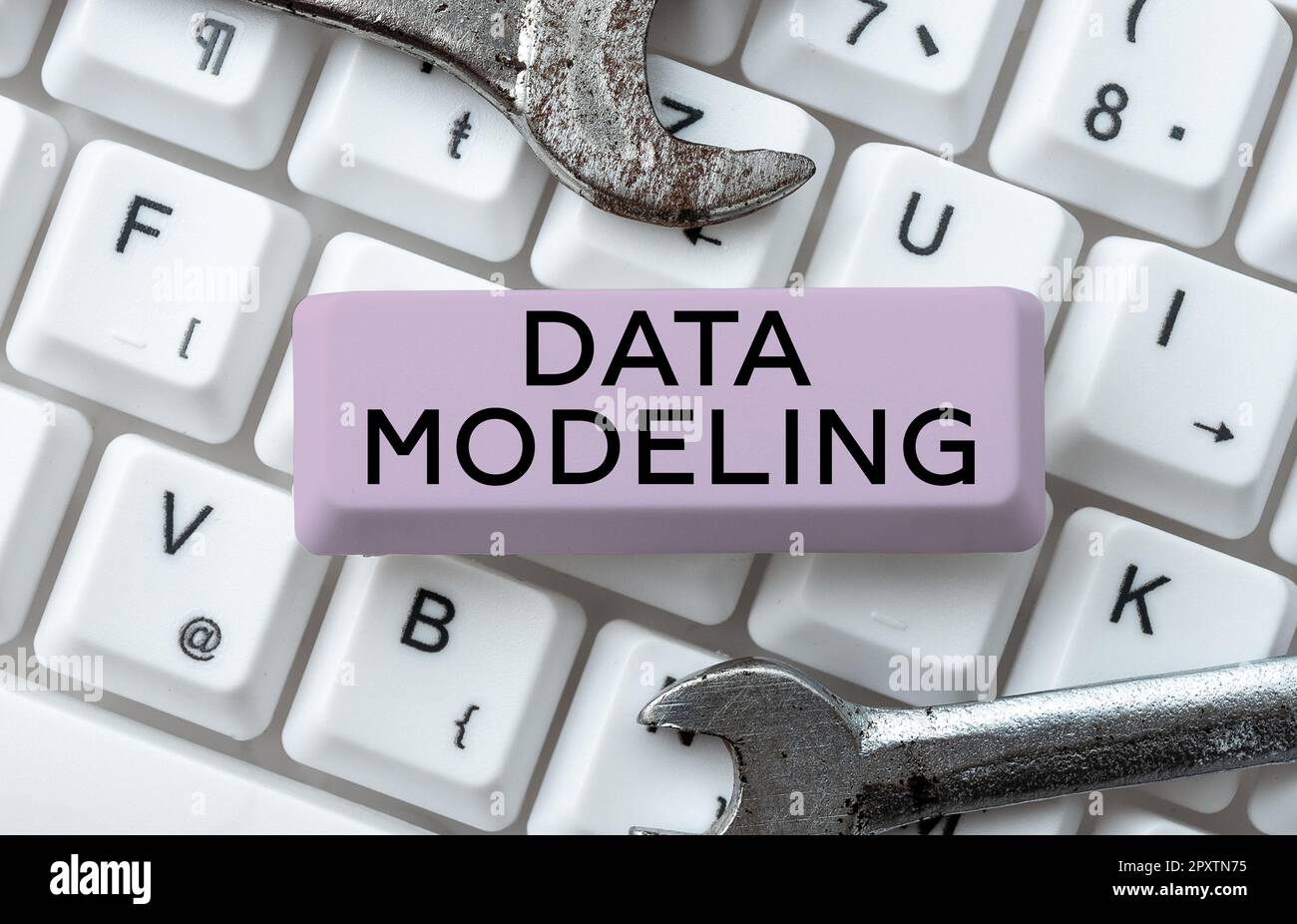 Sign displaying Data Modeling, Word for process of transferring data between data storage systems Stock Photo
