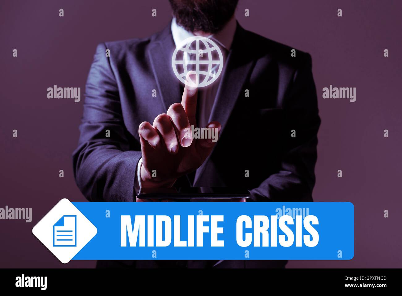 Sign displaying Midlife Crisis, Business overview Software development technique Decomposing an application Stock Photo