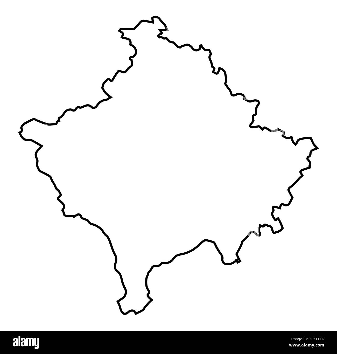 Kosovo map outline set over a white background Stock Photo