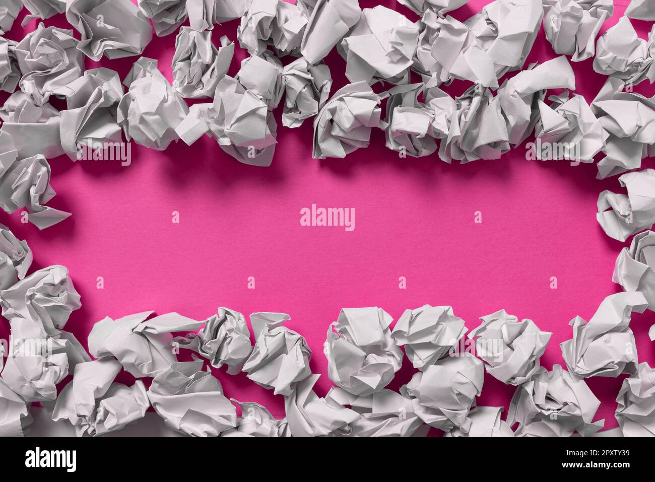Paper Wraps Placed Around Important Information. Crumpled Memos With Data. Stock Photo
