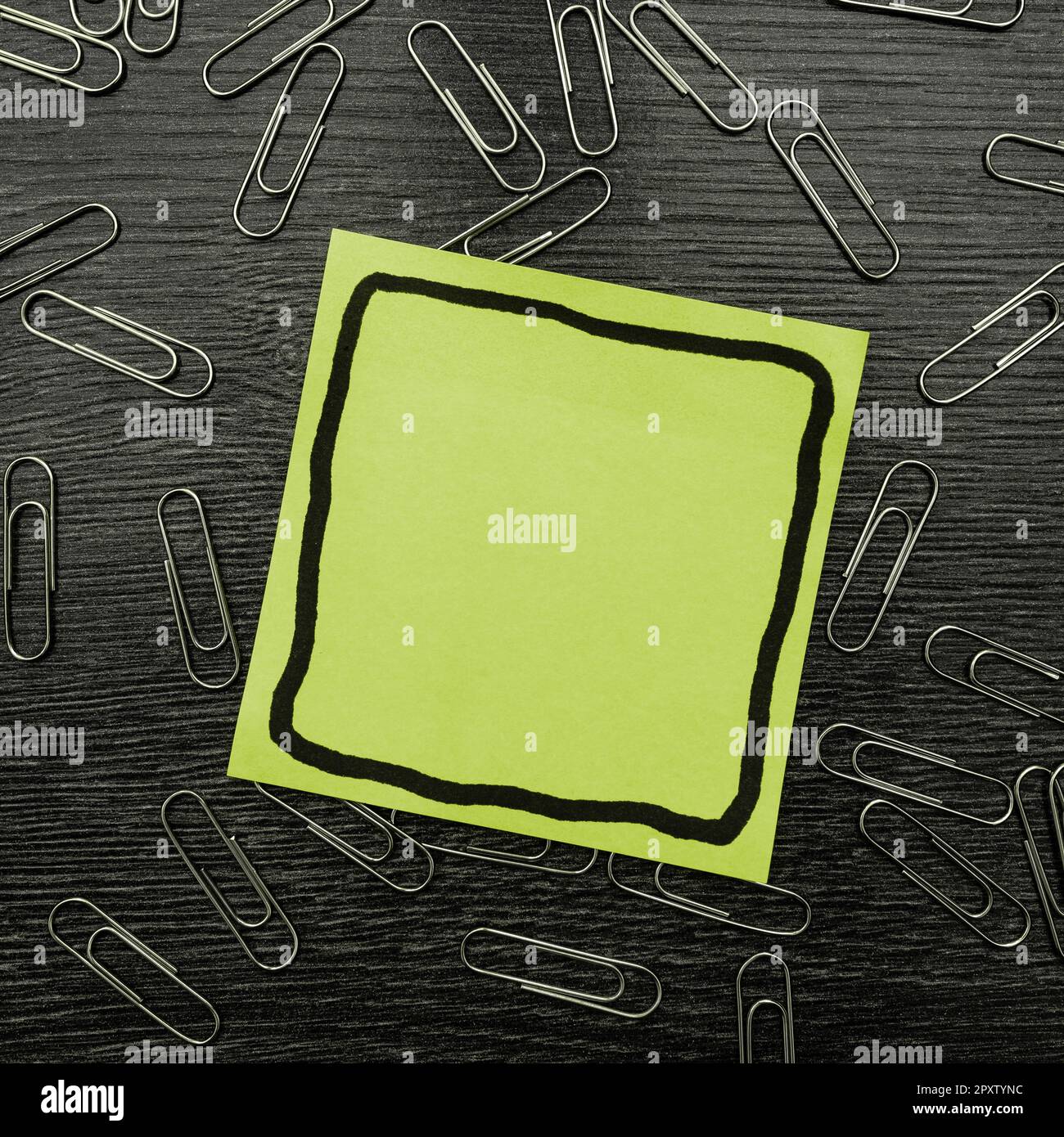 Paperclips Around Important Informations On Desk. Presented Recent Updates. Stock Photo