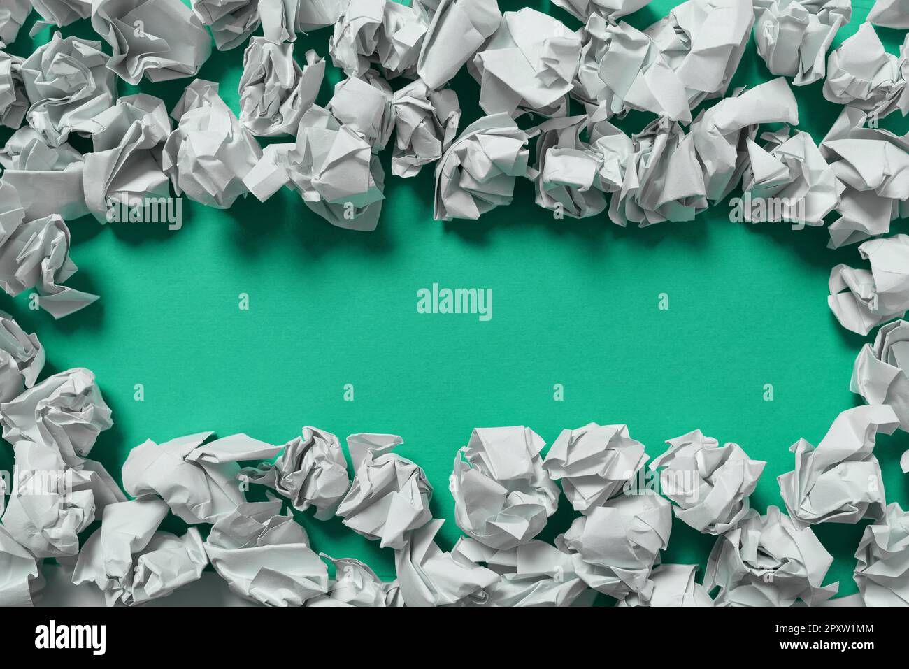 Paper Wraps Placed Around Important Information. Crumpled Memos With Data. Stock Photo