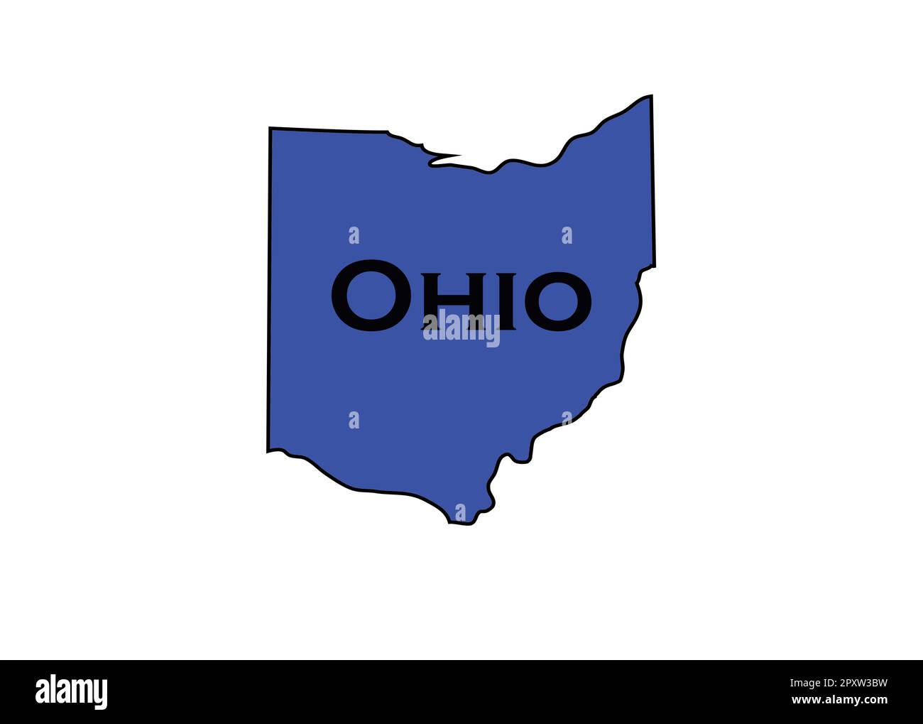 Politically Liberal Blue State Of Ohio With A Map Outline Stock Photo 