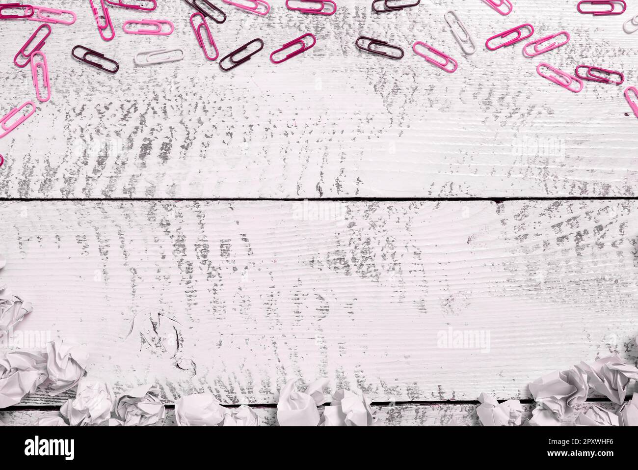 Paperclips Around Important Informations On Desk. Presented Recent Updates. Stock Photo