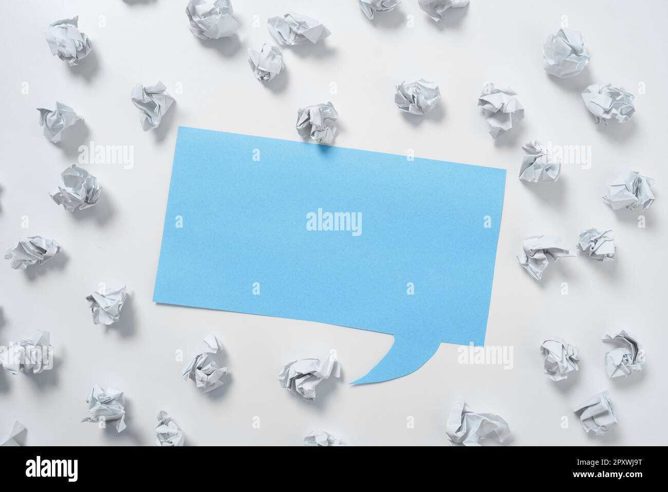 Paper Wraps Placed Around Important Information. Crumpled Memos With Data. Stock Photo