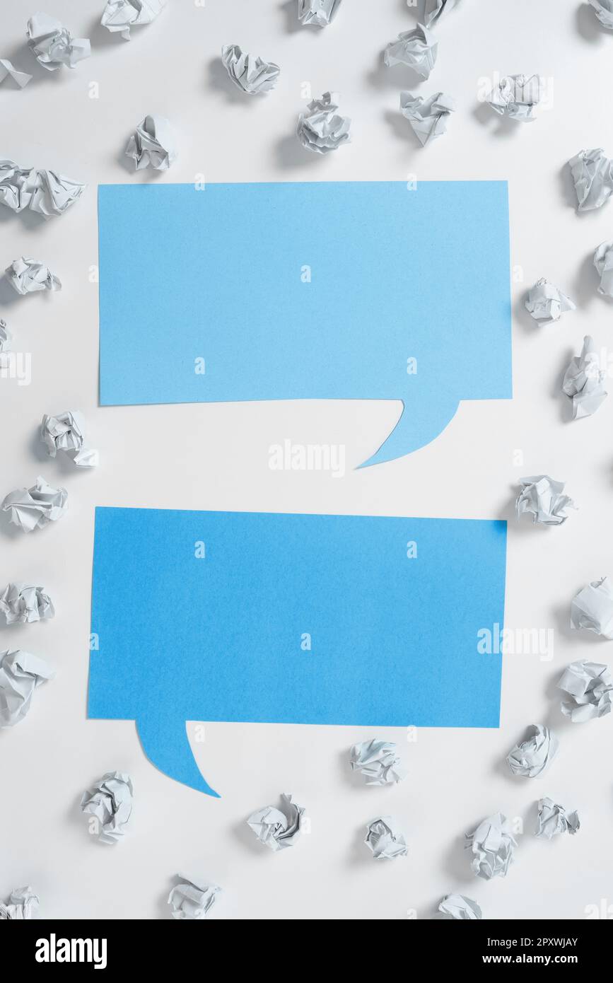 Paper Wraps Placed Around Important Information. Crumpled Memos With Data. Stock Photo