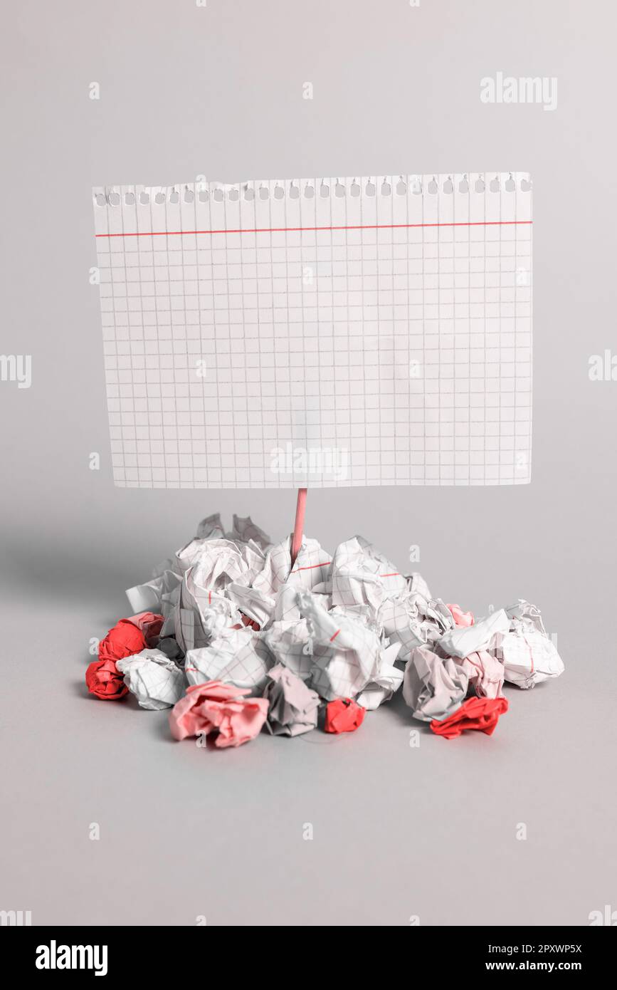 Paper Wraps Placed Around Important Information. Crumpled Memos With Data. Stock Photo