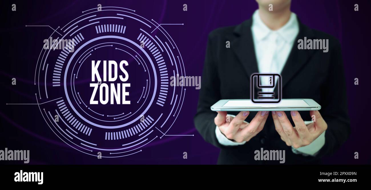 Inspiration showing sign Kids Zone, Business approach An area or a