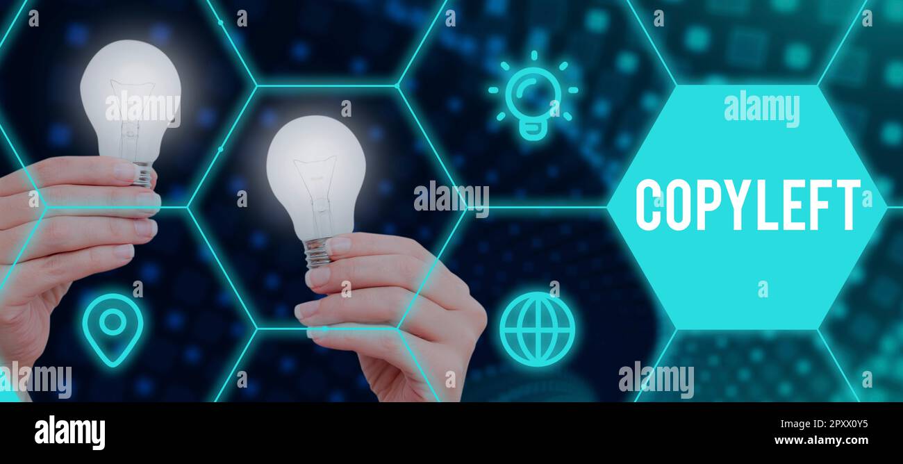 Software Con Copy Left Inspiration showing sign Copyleft, Business idea the right to freely ...