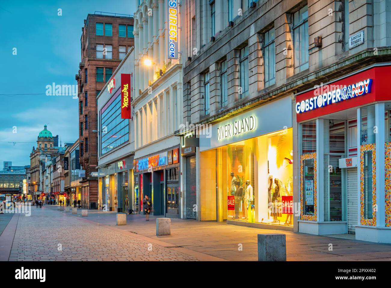 Argyle Street, part of Glasgow's Style Mile famous shopping district in downtown Glasgow, Scotland Stock Photo