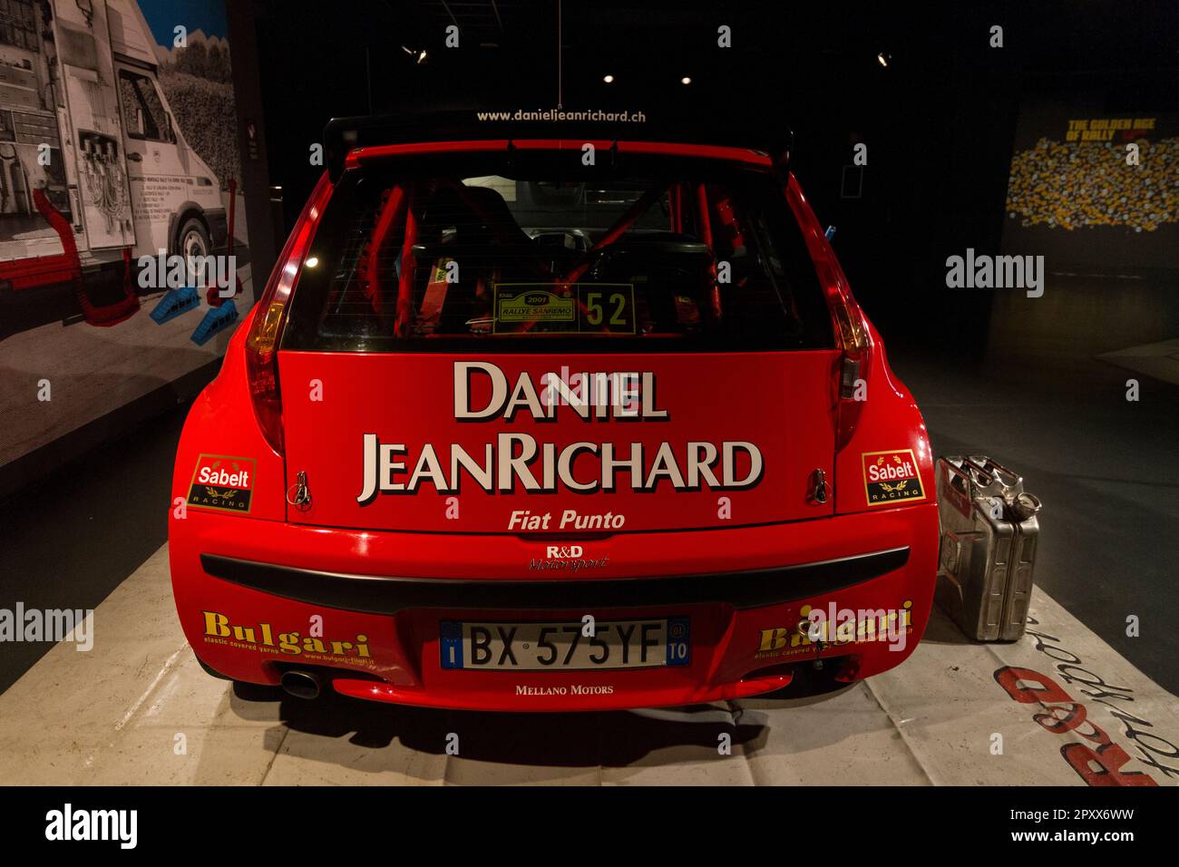 Fiat Punto S1600 (2001). Exhibition of old rally cars 'Golden age of Rally' at MAUTO, Museo dell'Automobile of Turin, Italy. Stock Photo