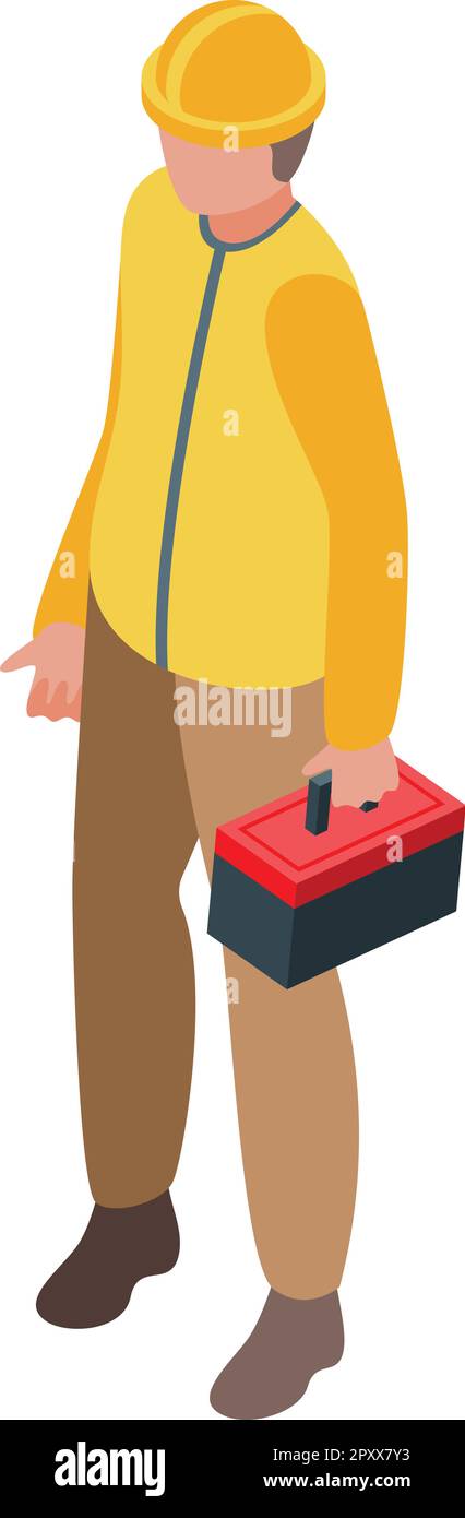 Tool box icon isometric vector. Man instrument. Person work Stock Vector
