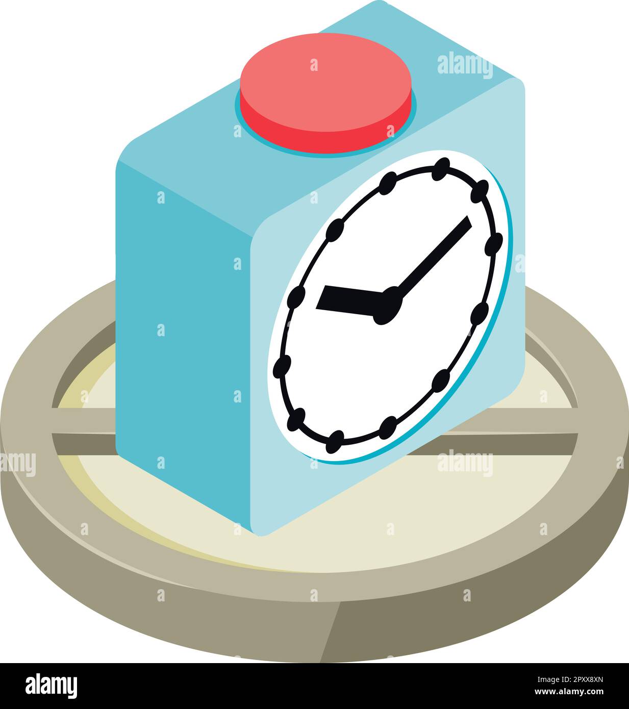 Square clock isometric icon hi-res stock photography and images - Alamy