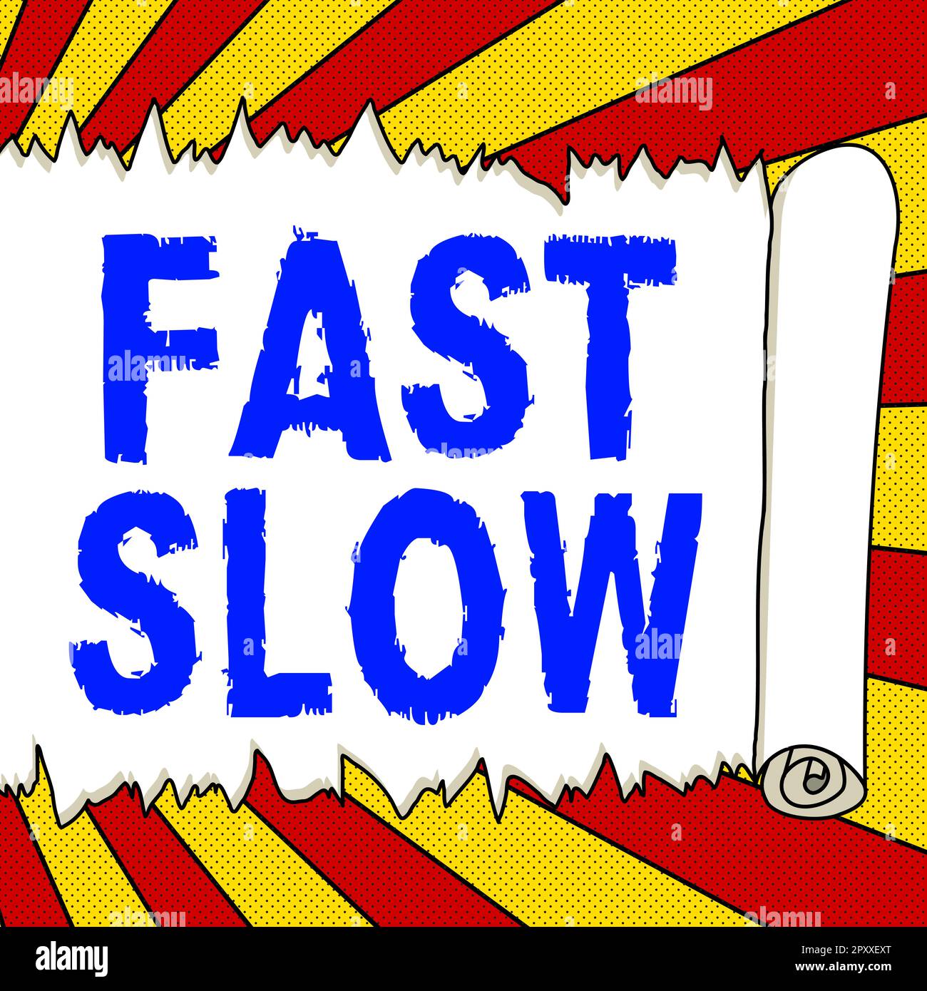 Text caption presenting Fast Slow, Concept meaning moving or proceeding