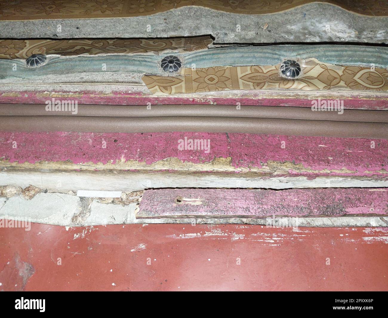 Installing a door seal against drafts and the odors Stock Photo Alamy