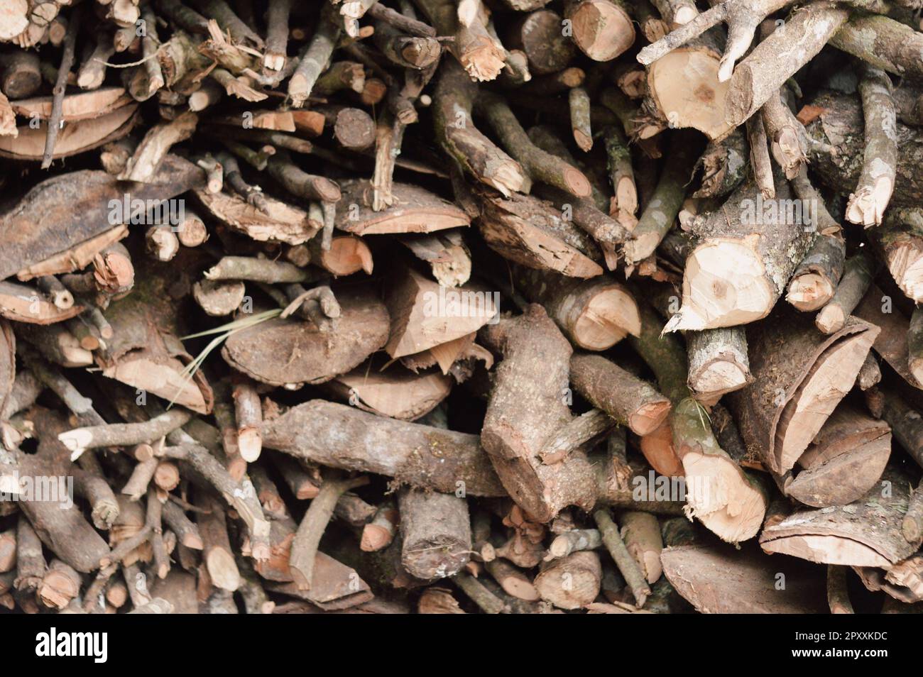 Stack of chopped firewood abstract background Stock Photo - Alamy