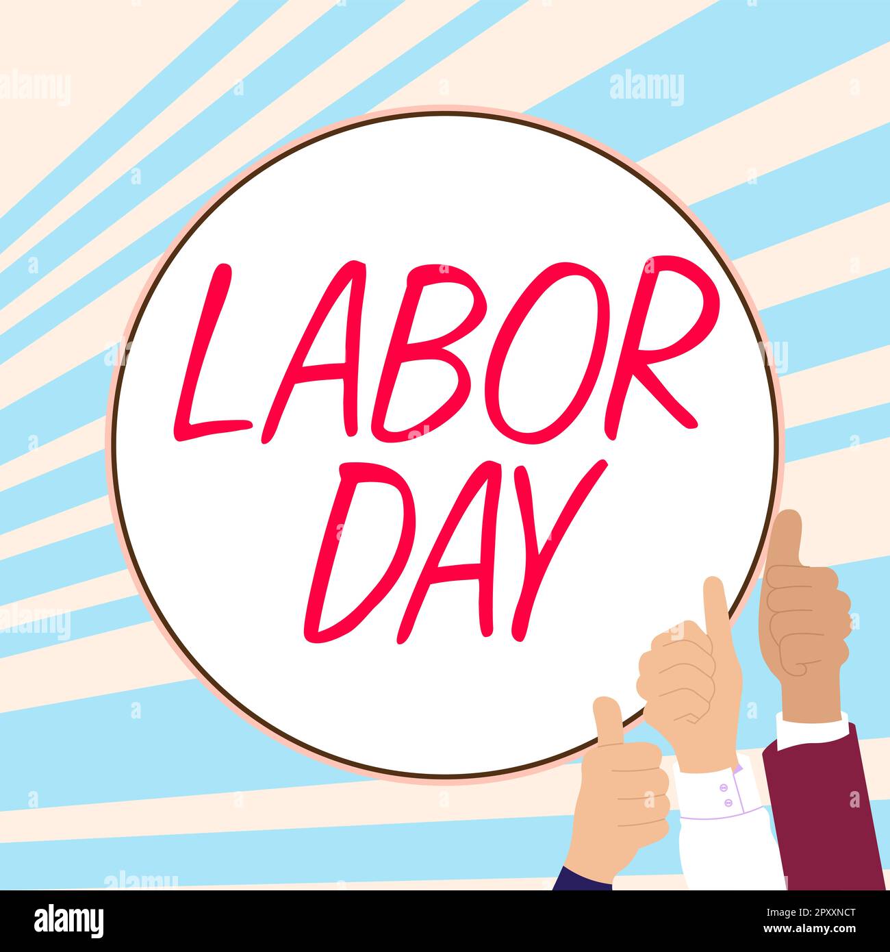 Conceptual caption Labor Day, Business idea an annual holiday to celebrate the achievements of workers Stock Photo