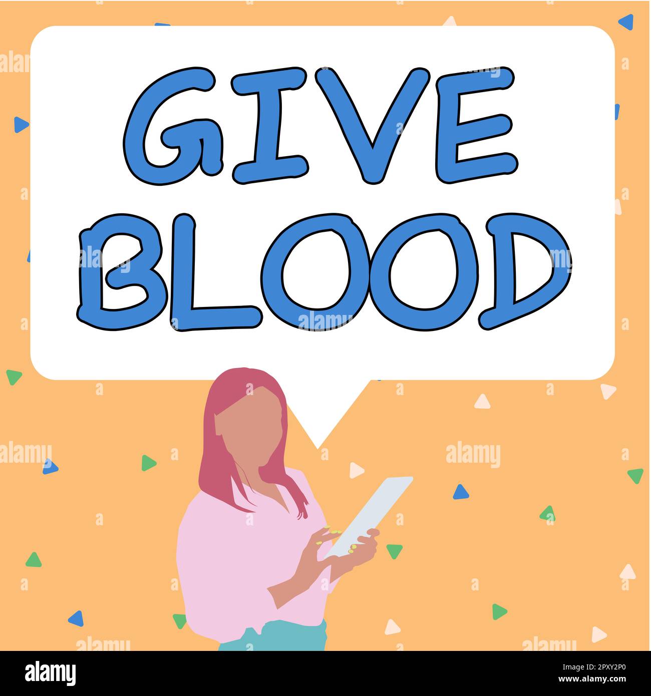 Text sign showing Give Blood, Internet Concept person voluntarily has blood drawn and used for transfusions Stock Photo