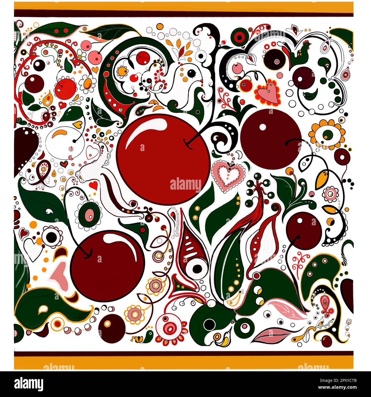 pattern fruits perfect for the design of fabrics and tableware, with