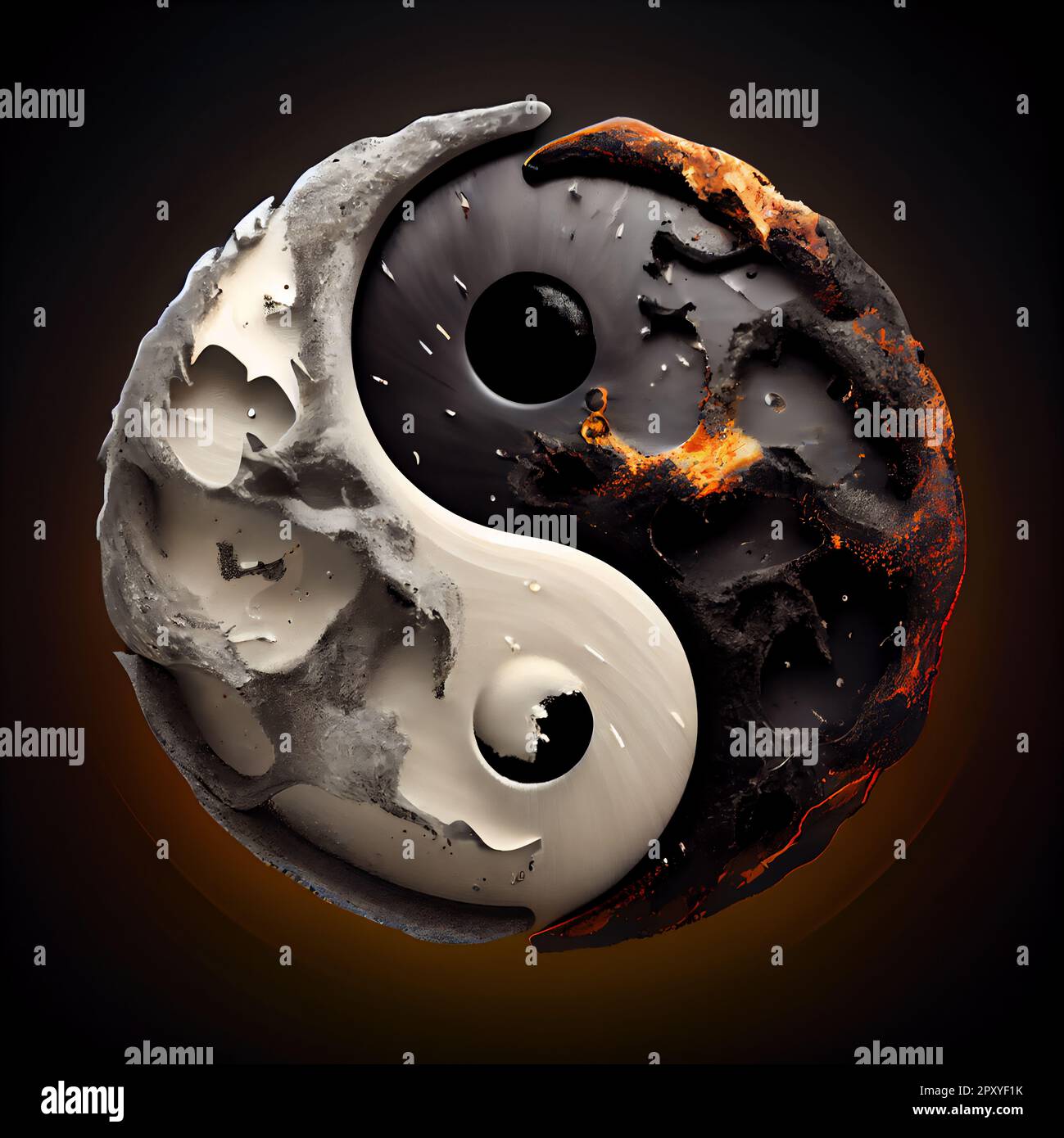 Abstract yin yang concept 3D illustration digital design Stock Photo ...