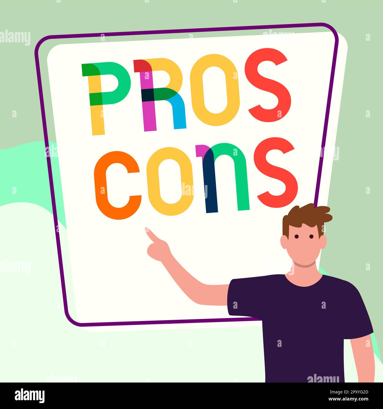 Conceptual display Pros Cons, Conceptual photo The favorable and ...