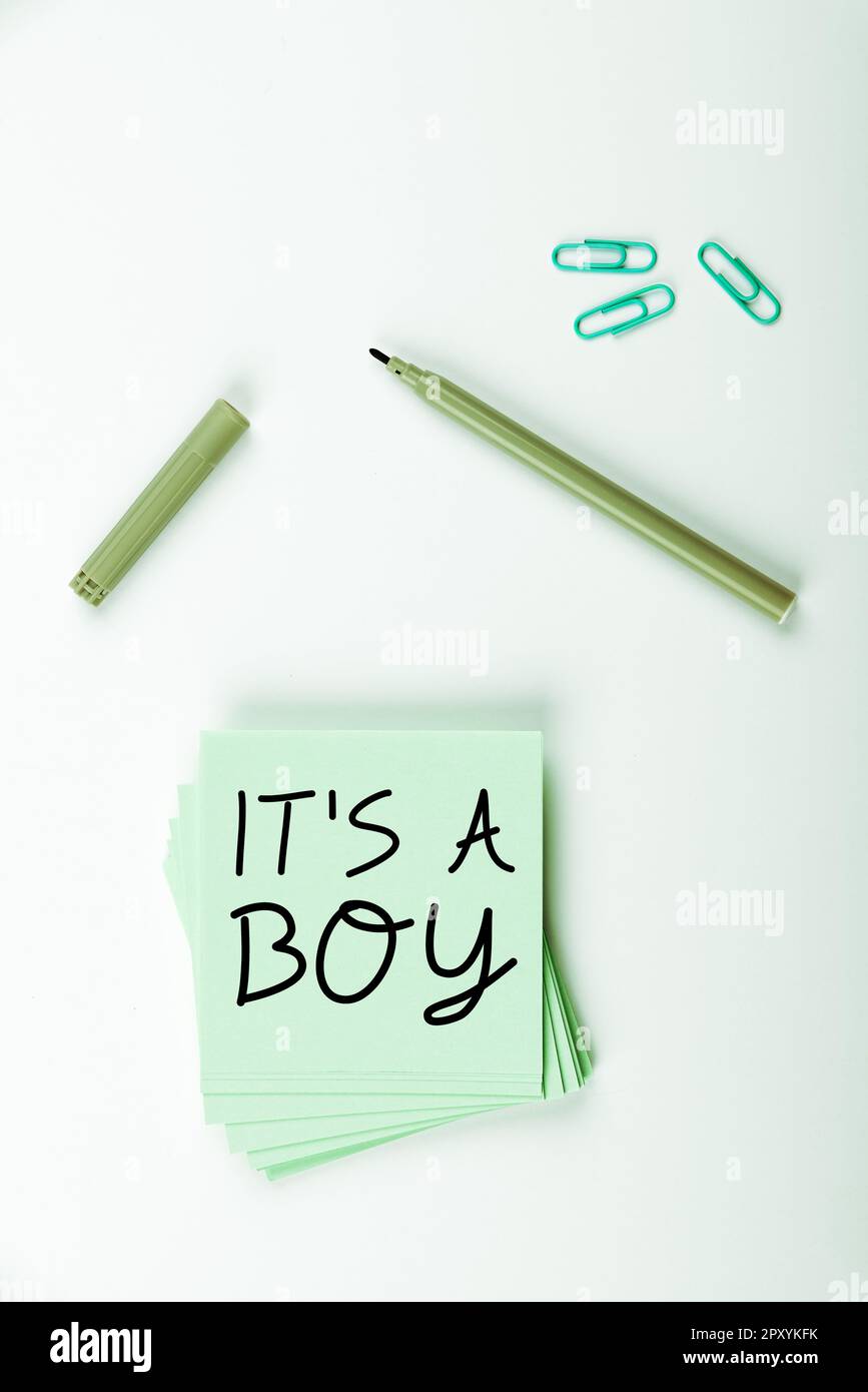 Conceptual caption It's A Boy, Concept meaning Expecting a male baby