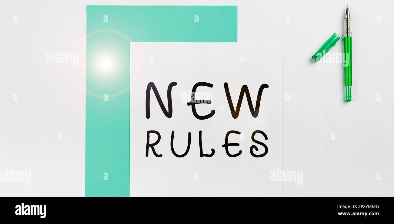 Conceptual display New Rules, Internet Concept A state of changing an ...
