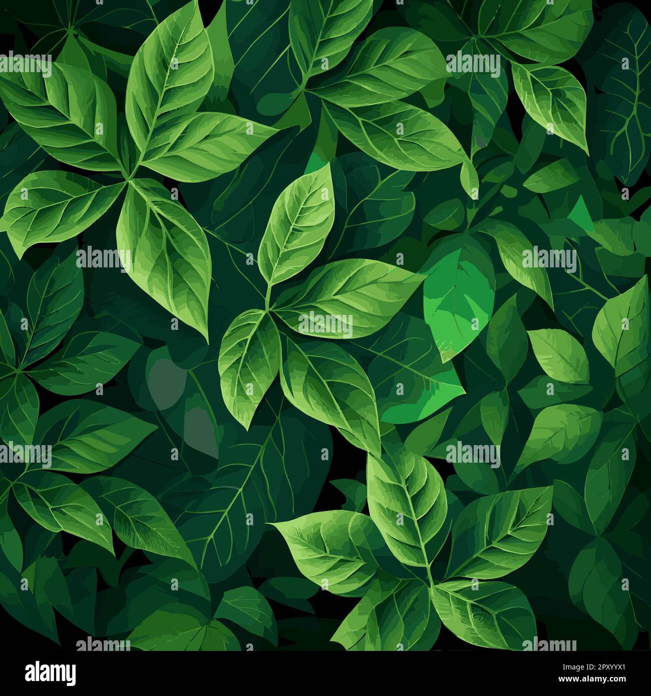 Texture of green leaves, green background pattern - Vector illustration ...