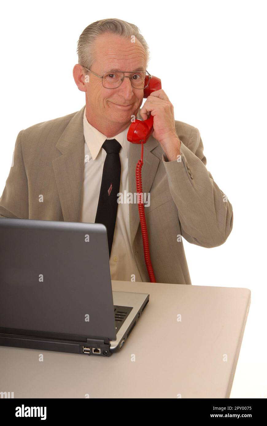 Senior businessman with a rather interesting expression Stock Photo