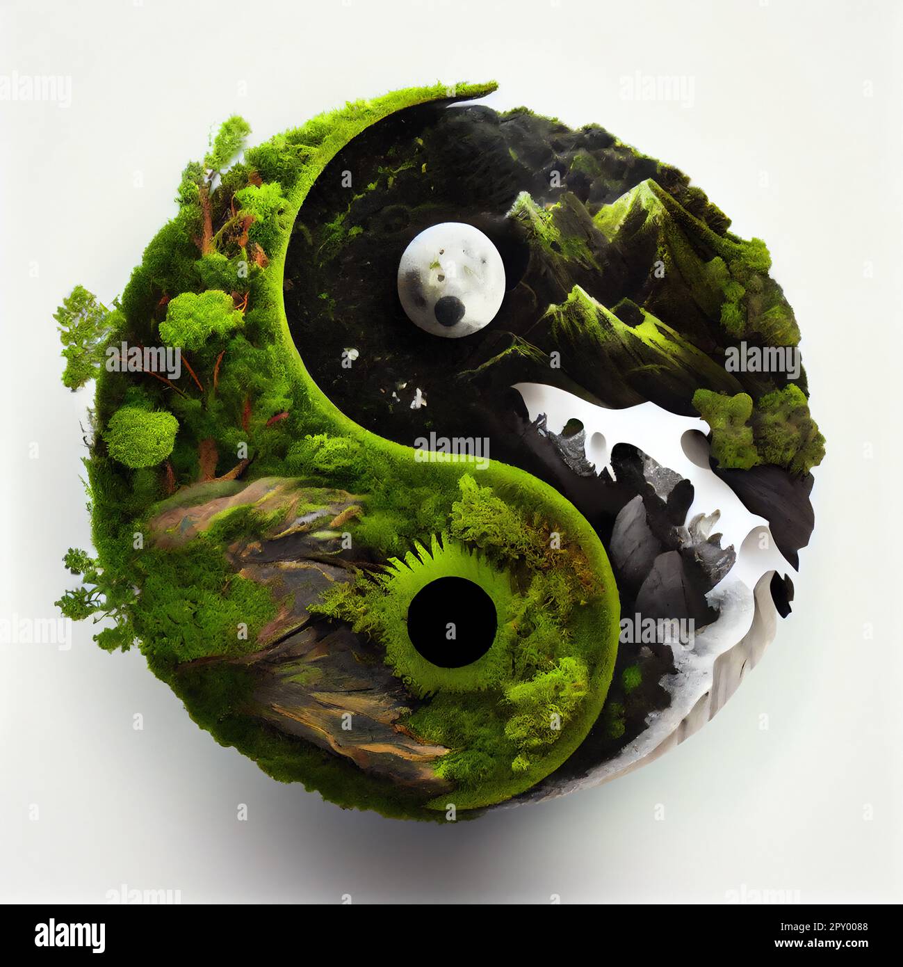 Hill with yin yang symbol hi-res stock photography and images - Alamy