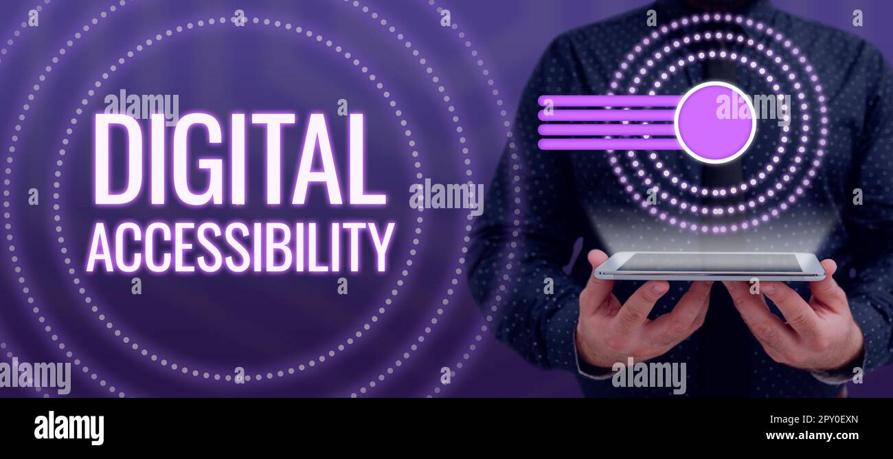 Conceptual caption Digital Accessibility, Concept electronic