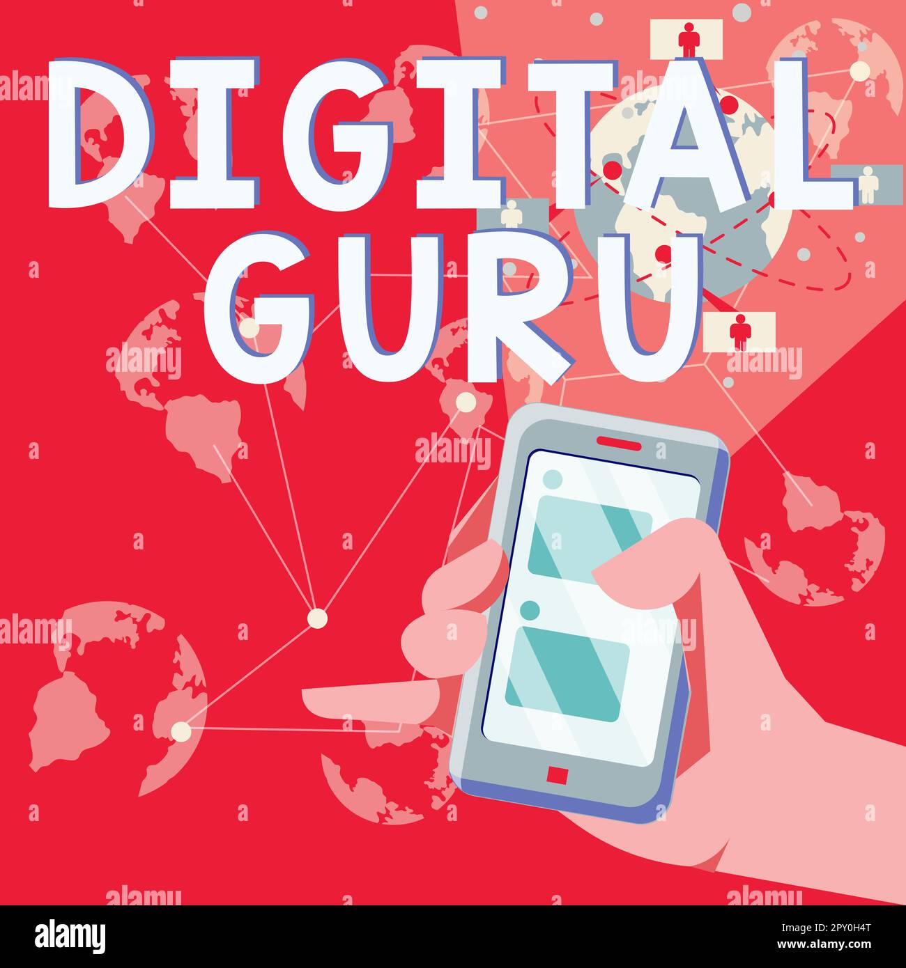 Conceptual caption Digital Guru, Business showcase teacher and