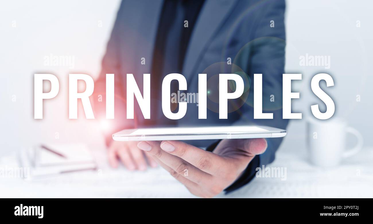 Handwriting text Principles, Internet Concept fundamental truth that ...