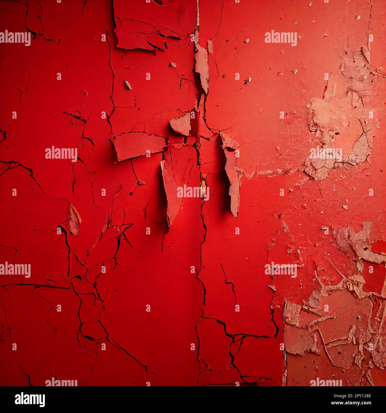 Weathered rough painted surface with patterns of cracks and peeling. 3D