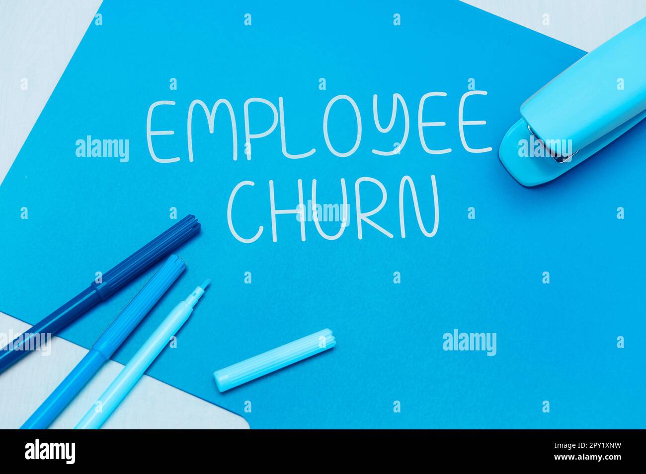 Text caption presenting Employee Churn, Business showcase rate of ...