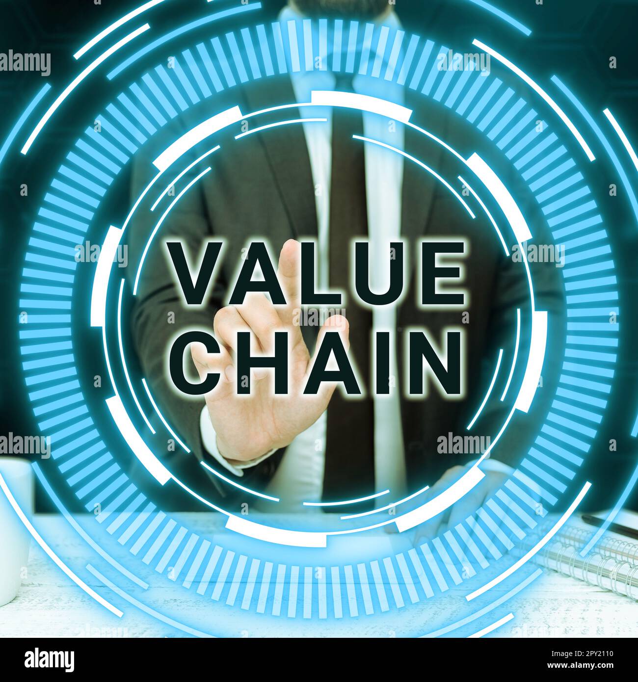 Text sign showing Value Chain, Business approach Business manufacturing ...