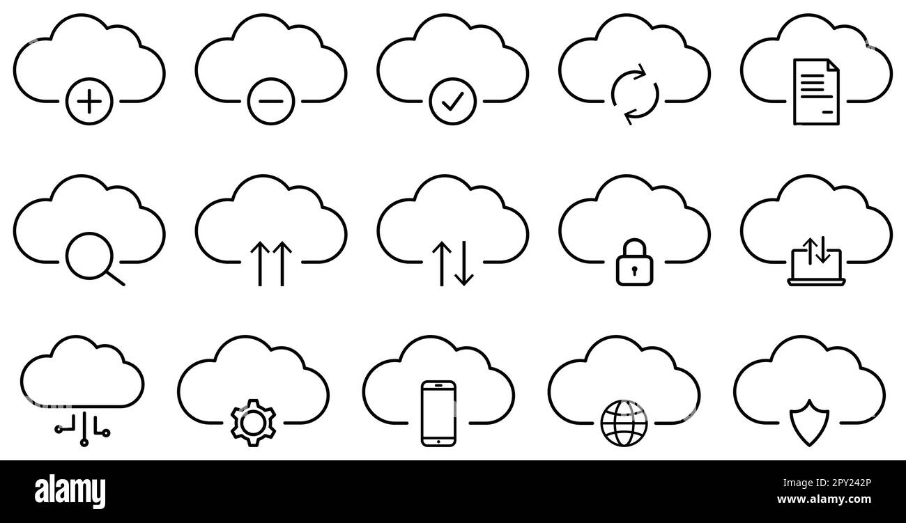 Computer cloud icons. Design can use for web and mobile app. Vector ...