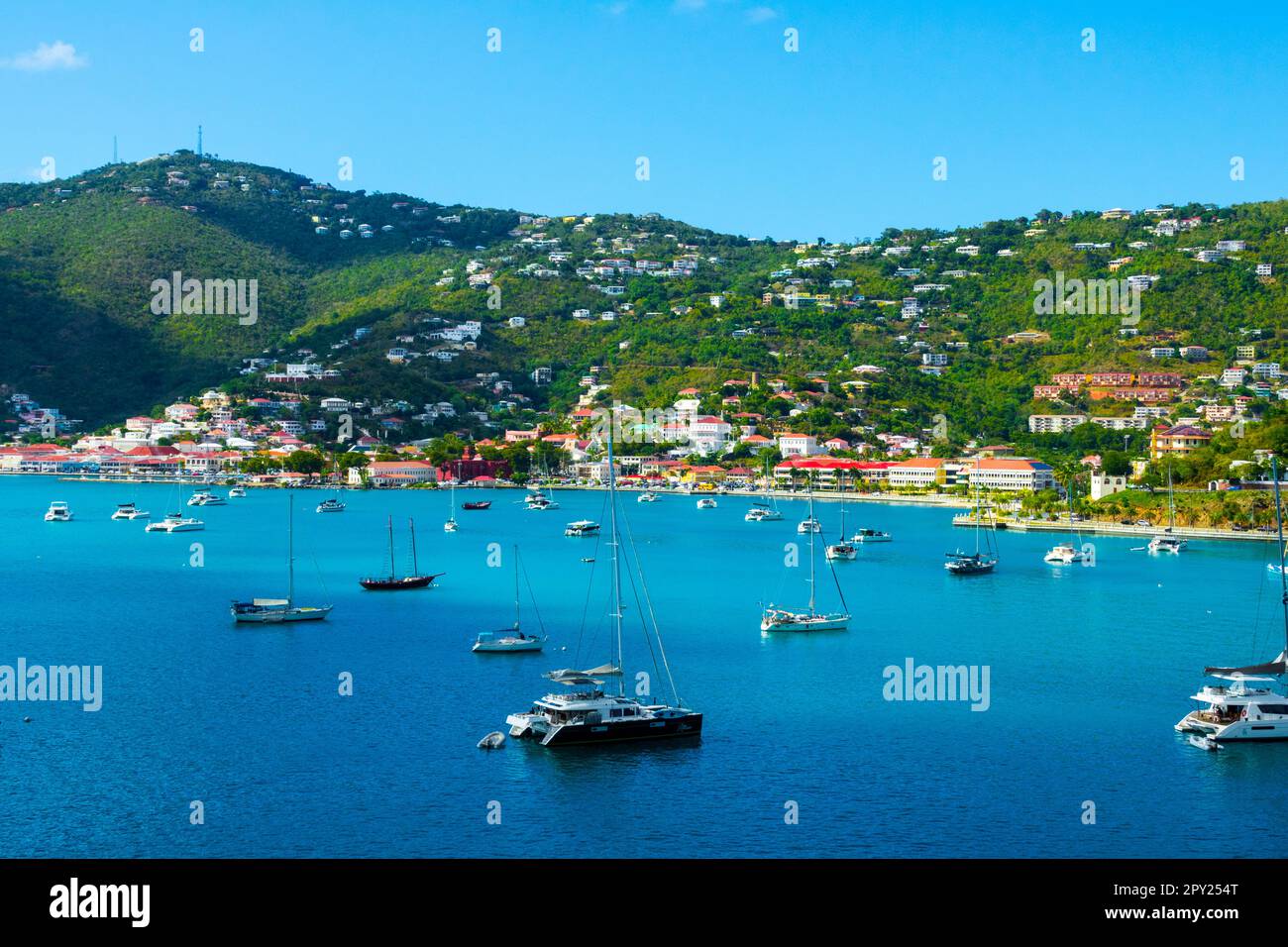 Saint Thomas (Danish: Sankt Thomas) is one of the Virgin Islands in the Caribbean Sea, one of the three largest of the United States Virgin Islands (U Stock Photo