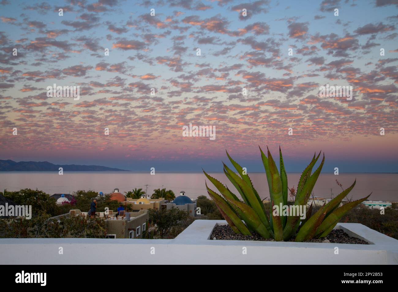 Mexico, Baja California, El Sargento, Ventana Bay, sunset Stock Photo