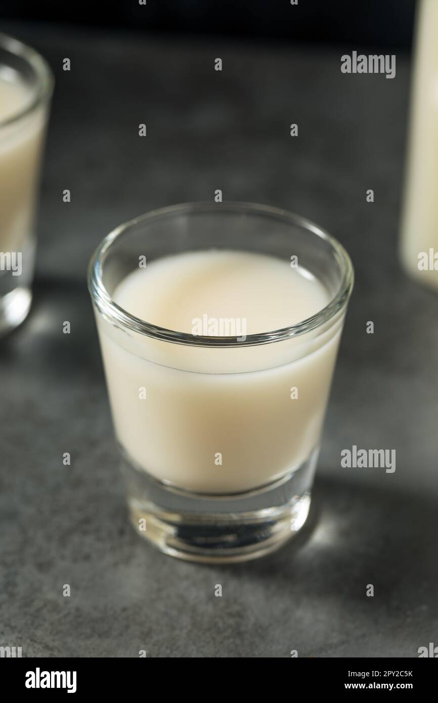 Boozy Makgeolli Korean Rice Wine in a Bowl Stock Photo