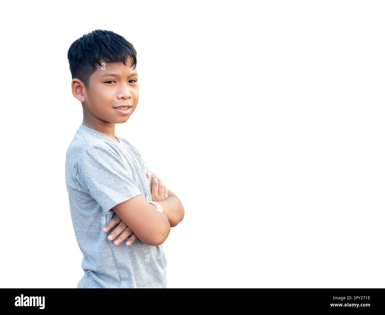 Portrait of smiling boy isolated on white background Stock Photo - Alamy