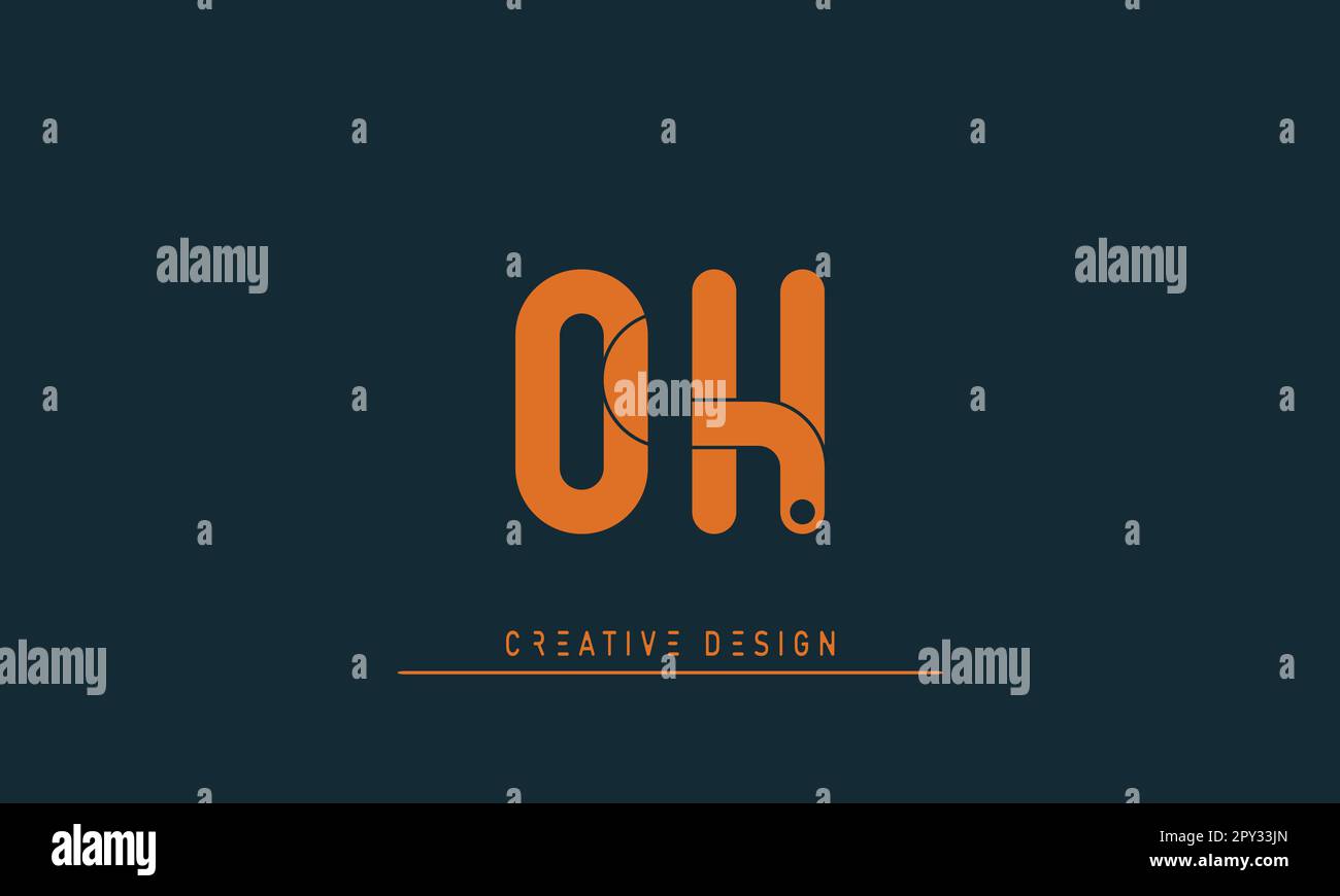 Alphabet letters Modern Creative logo OH , HO Stock Vector